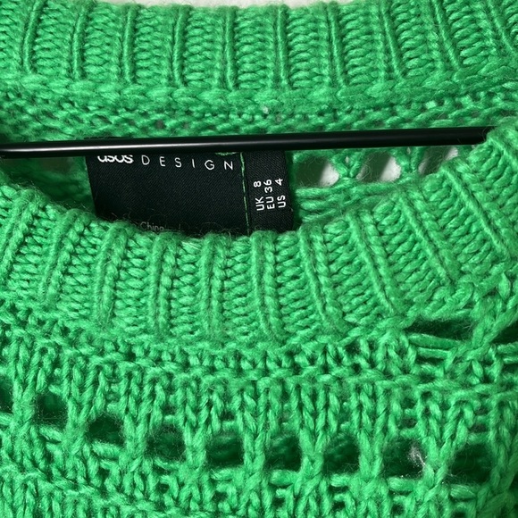 ASOS Green Crochet Sweater with Floral Detail – Size 4 - Picture 6 of 9